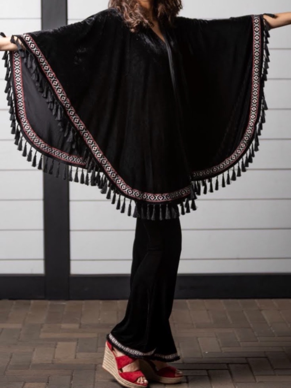 Velvet Embroidered Wrap